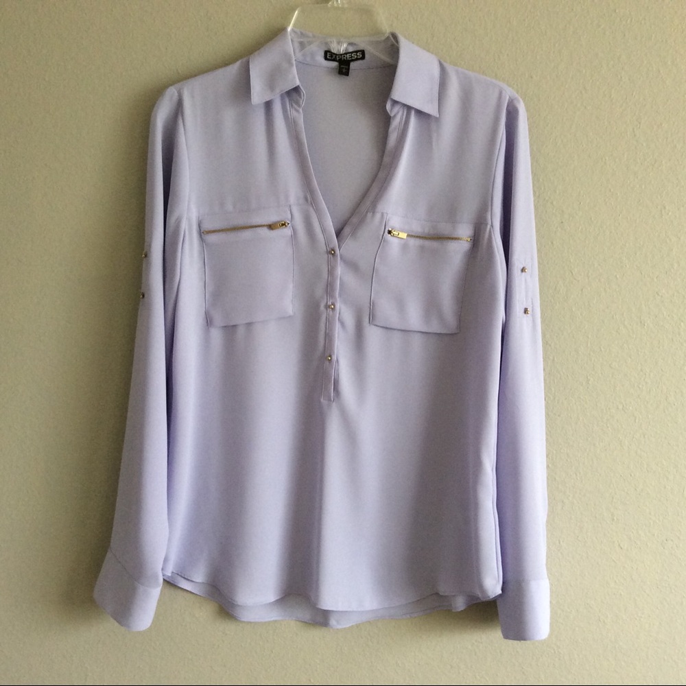 Express | Popover Blouse Lilac Purple Size S